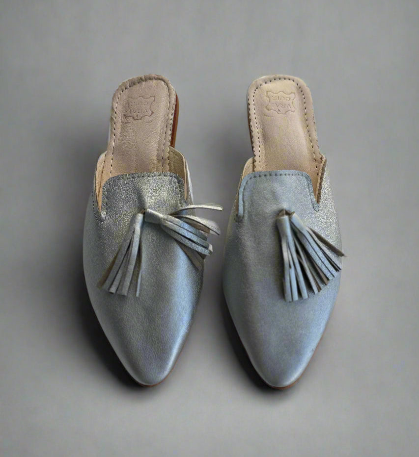 Silver Tassel Mule