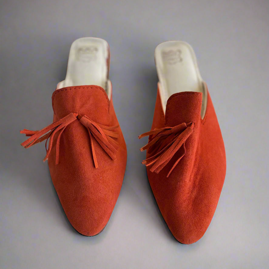 Orange Tassel Mule