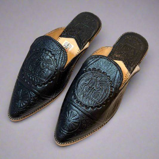 Embossed Leather Mule