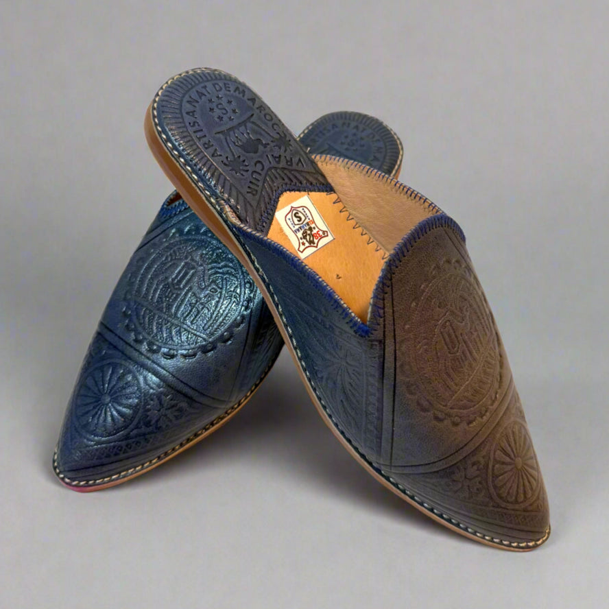 Embossed Leather Mule