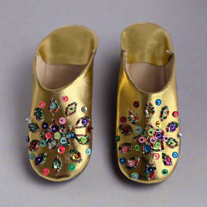 Little Girl Beaded Soft Bottom Slipper
