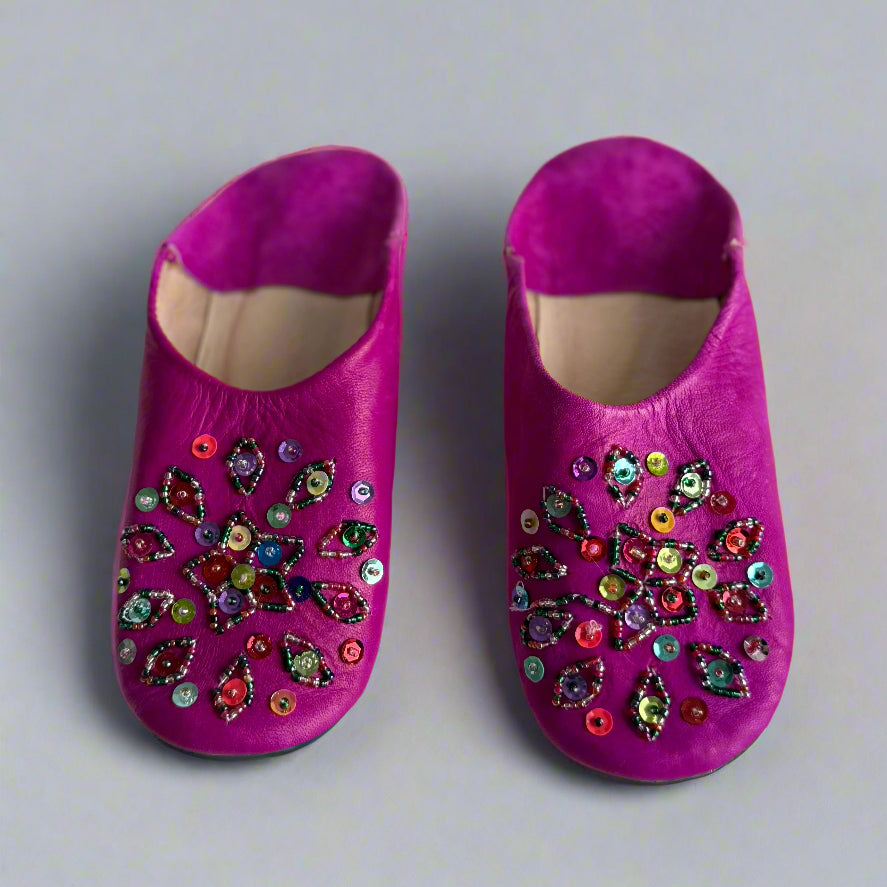 Little Girl Beaded Soft Bottom Slipper