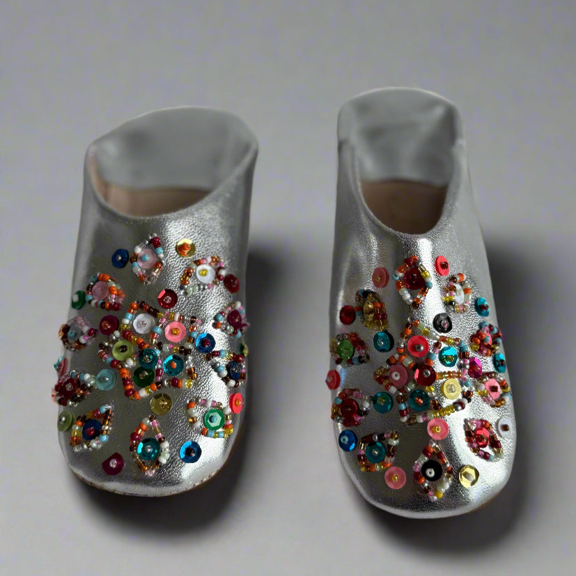 Little Girl Beaded Soft Bottom Slipper