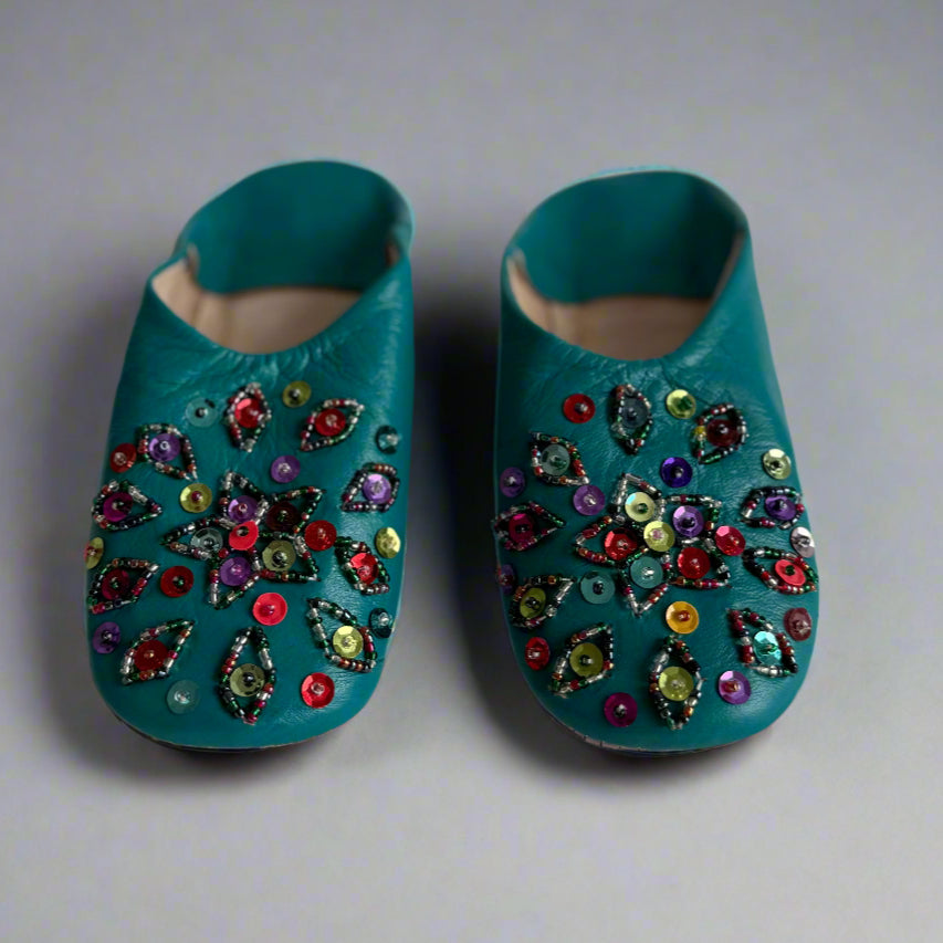 Little Girl Beaded Soft Bottom Slipper