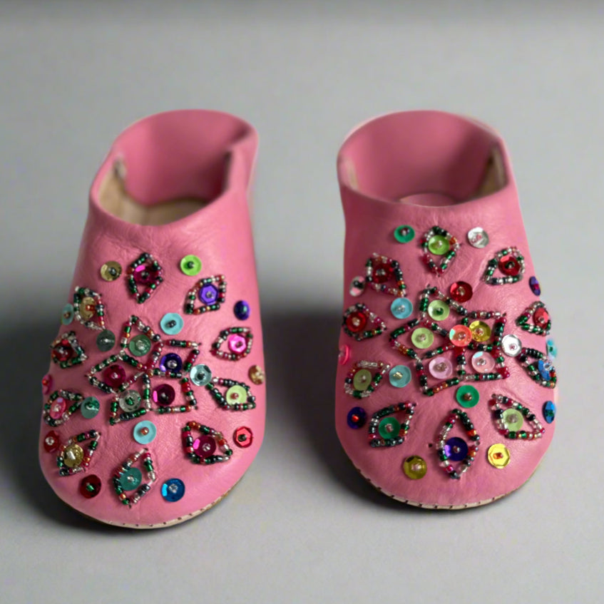 Little Girl Beaded Soft Bottom Slipper