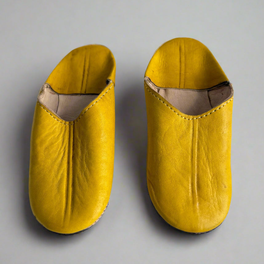 Children's Round-Toe Leather Bottom Slipper