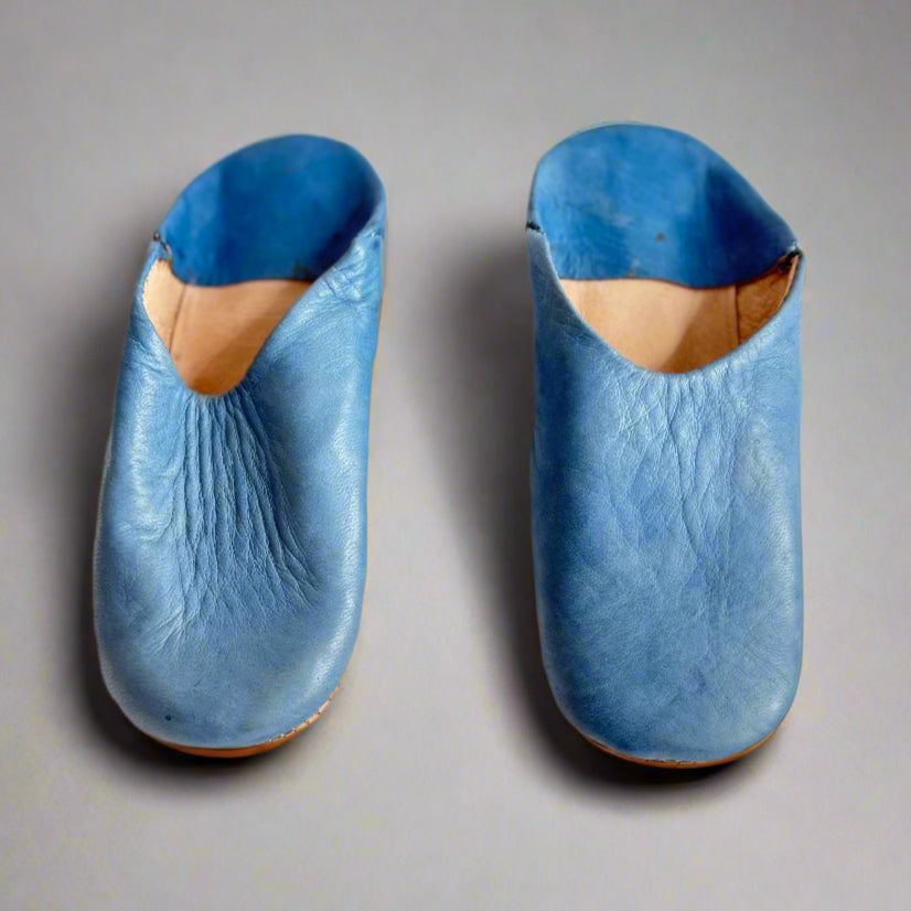 Children's Round-Toe Leather Bottom Slipper