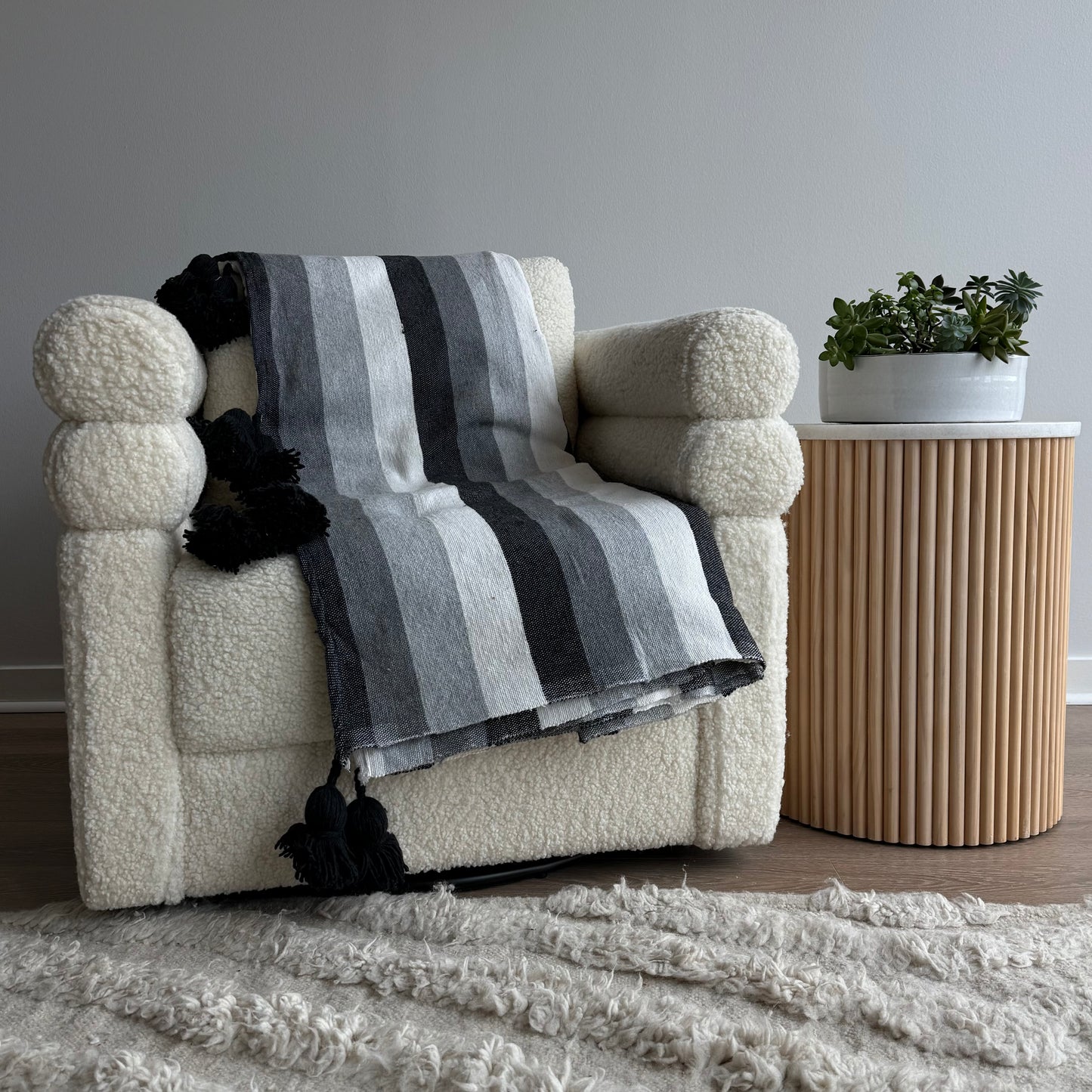 Black Gray and White Stripe
