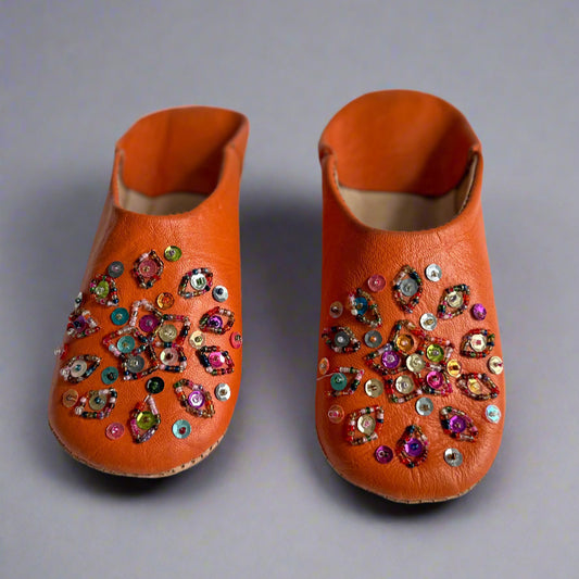 Little Girl Beaded Soft Bottom Slipper