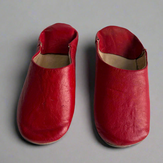 Children's Round-Toe Leather Bottom Slipper