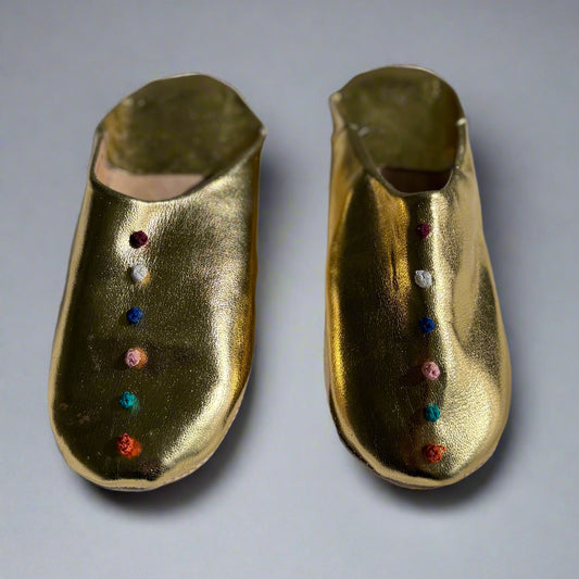 Leather Bottom Button Slipper