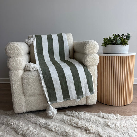 Green and White Stripe